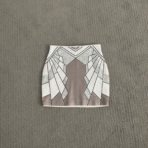 Express Sequin Geometric Mini Skirt XS Soft Stretchy